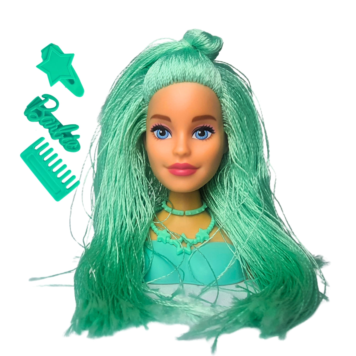 Boneca Barbie Mini Styling Head - Special Hair Cor Verde Boneca Barbie Mini Styling Head - Special Hair Cor Verde